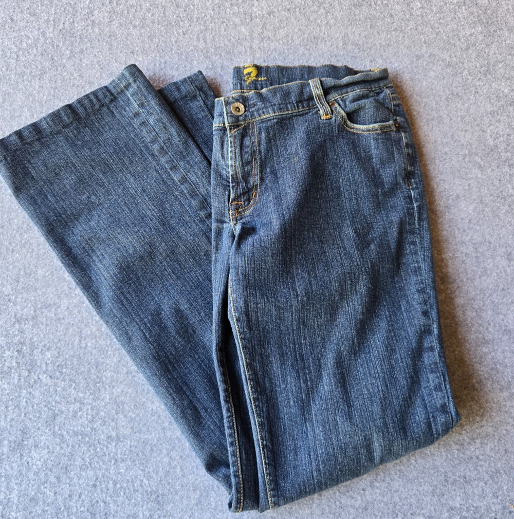 Seven7 Women's Jeans Bootcut Stretch Low Rise Embroidered Pockets Size 31